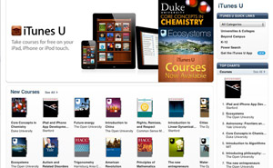 The iTunes U section of the iTunes application